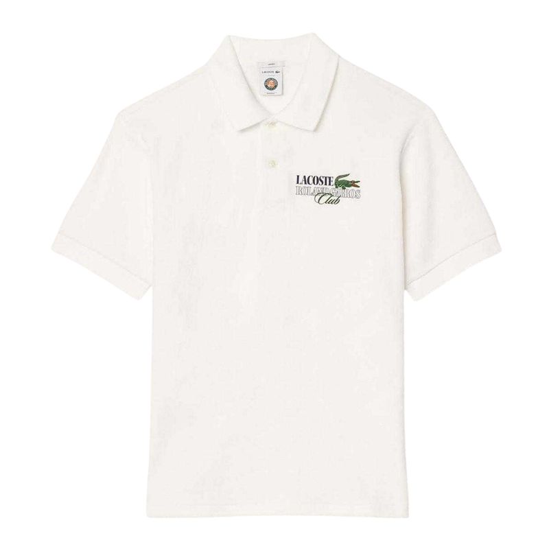 Lacoste Unisex Adult Roland Garros Edition Terrycloth Tennis Polo Shirt  Cream